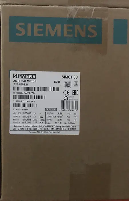 سروو موتور زیمنس 1FL6064-1AC61-2AB1 توان 1.5 ترمزدار V70/V90