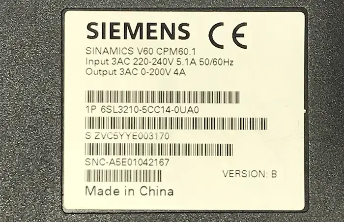سروو درایو زیمنس 6SL3210-5CC14-0UA0 کارکرده