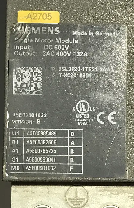 سروو درایو زیمنس 6SL3120-1TE31-3AA3 کارکرده