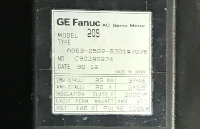 سروو موتور فانوک A06B-0502-B201#7075 توان 4.8 ترمزدار
