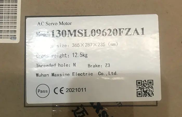 سروو موتور مکسین 130MSL09620FZA1 توان 2 ترمزدار